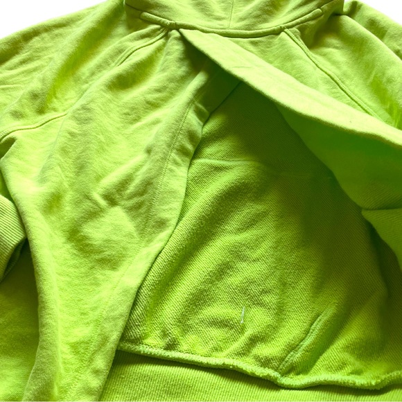Athleta Moonrise Hoodie Sweatshirt Open Split Back Neon Green Small - Picture 8 of 8
